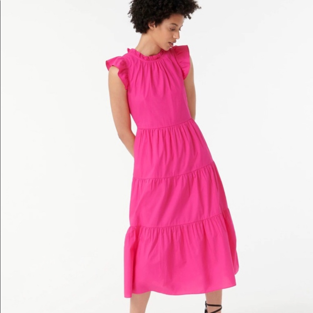 Brand new with tags, Jcrew 2021 hot pink tiered dress